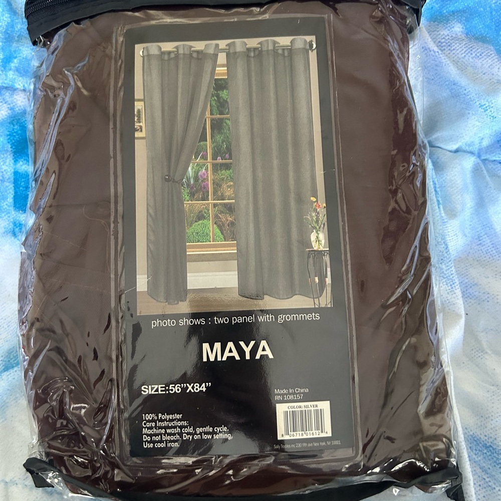 Maya Charcoal Curtain Set with Grommets